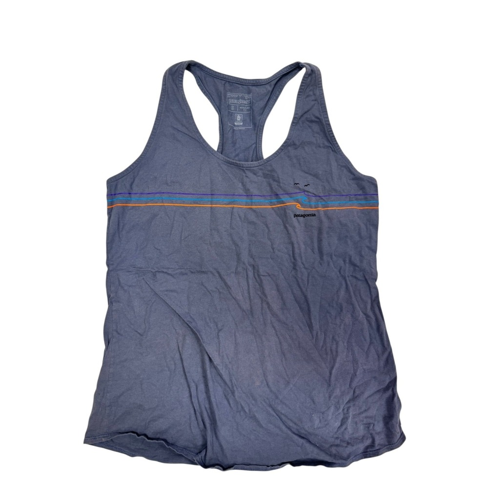 Patagonia Women's S Small Blue Gray Tide Ride Racerback Tank Top‎